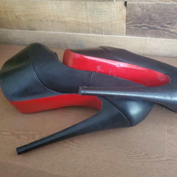 Authentic Christian Louboutin Highness Black Peep Toe Heels EU38 - Picture 5 of 8